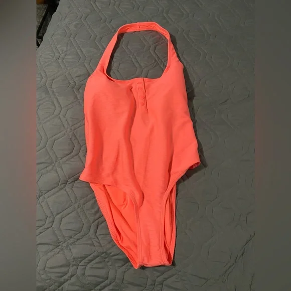 Aeropostale Ribbed Halter One-Piece Swimsuit XL - Picture 5 of 6